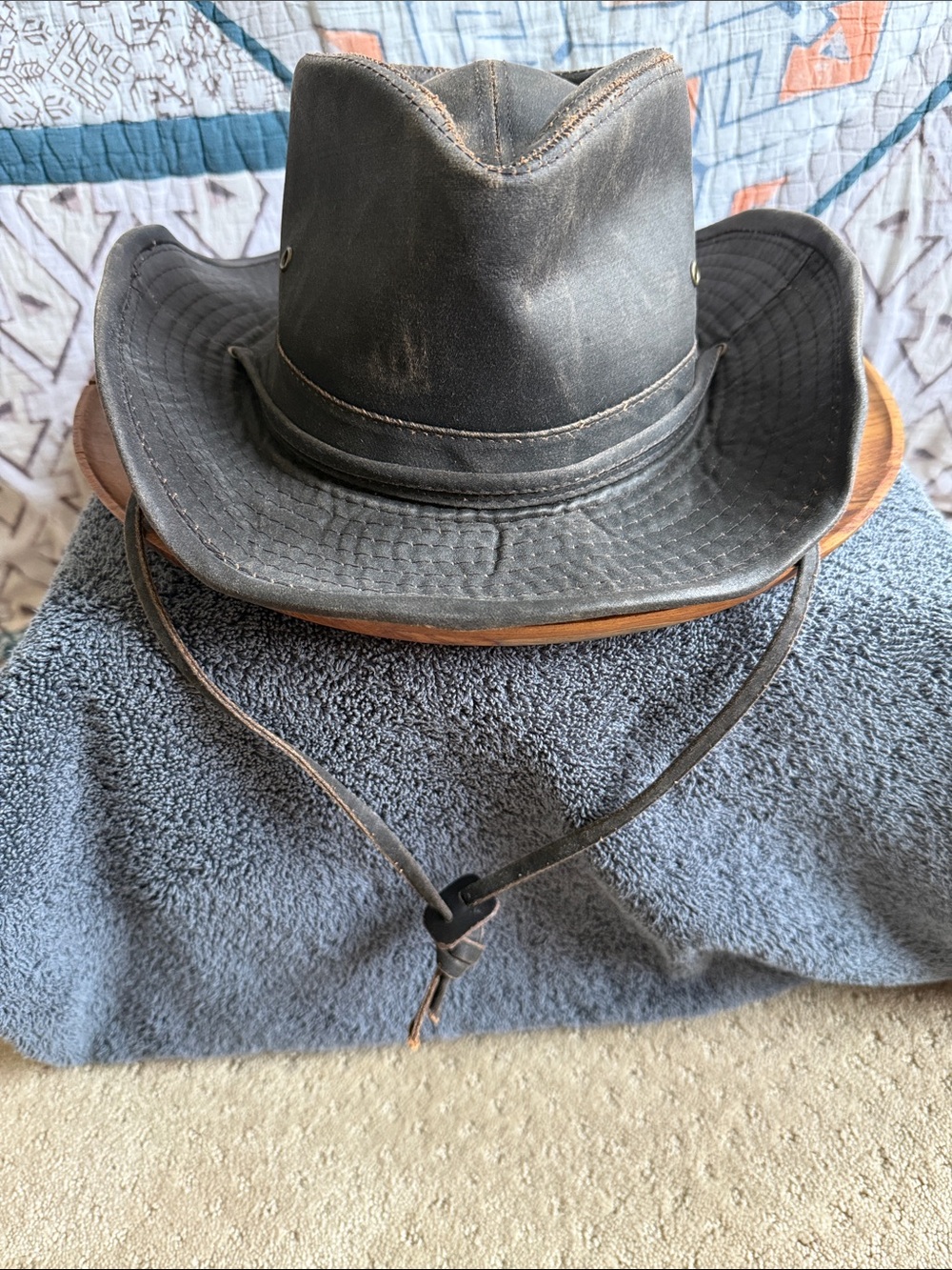 *NWOT* Dorfman Pacific Boondocks Water-Repellent Hat with Chin Cord, Dark Brown